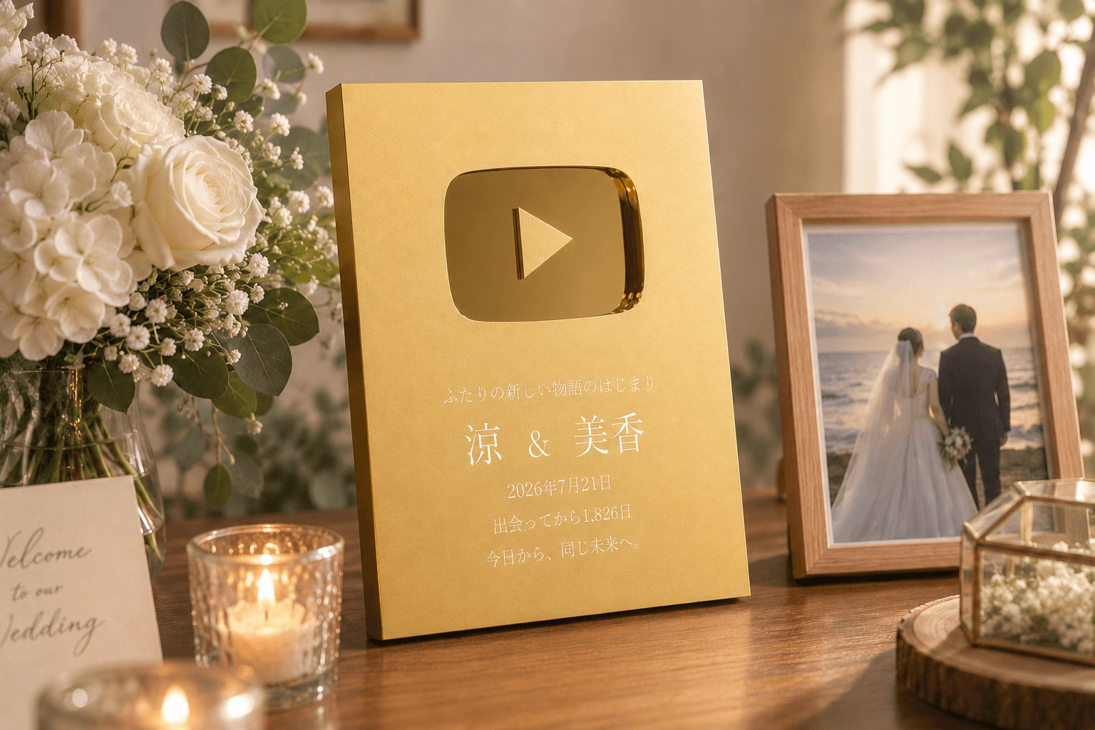 ウェルカムスペースや新居に飾る結婚記念プレートのイメージ(1)