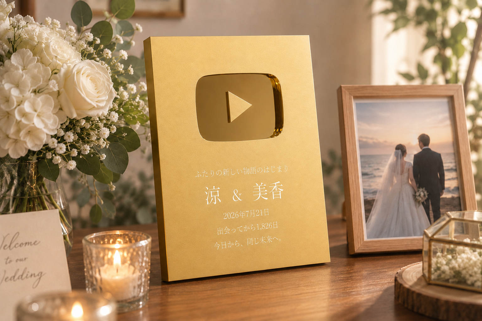 ウェルカムスペースや新居に飾る結婚記念プレートのイメージ(1)